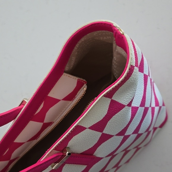 KATE SPADE BOW TOTE w/ Kate spade charm pink & white bow pattern 17 x 10 in - Picture 11 of 16